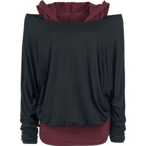 Black Premium by EMP Get Loose dívcí triko s dlouhými rukávy cerná/bordová