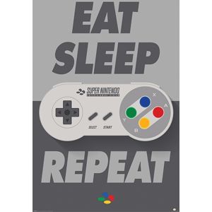 Nintendo Eat Sleep SNES Repeat plakát vícebarevný