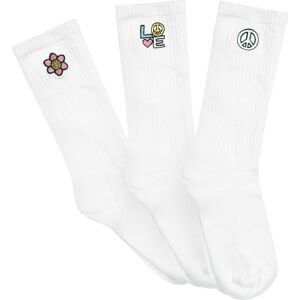 Urban Classics Peace Icon Socks 3-Pack Ponožky bílá
