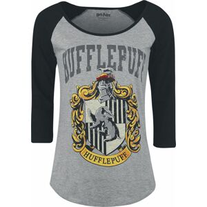 Harry Potter Hufflepuff Dámské tričko s dlouhými rukávy smíšená šedo-černá