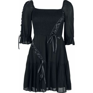 Jawbreaker Smocked Flare Dress Šaty černá