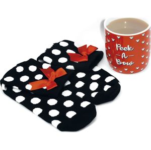 Mickey & Minnie Mouse Hrnek s ponožkami Minnie keramický hrnek cerná/bílá/cervená