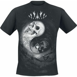Spiral Ying Yang Skulls Tričko černá