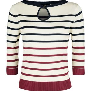 Voodoo Vixen Emery Stripe Keyhole Sweater Dívcí svetr krémová