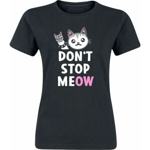 Tierisch Don't Stop Meow Dámské tričko černá