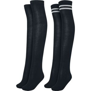 Urban Classics Ladies Overknee Socks 2-Pack Nadkolenky černá/černá - šedá