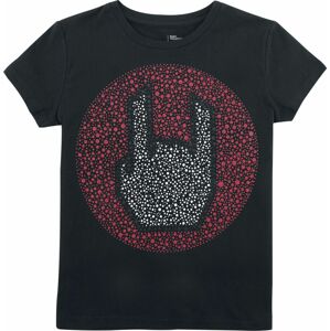 EMP Basic Collection Dětské tričko s tečkovanou rock hand detské tricko černá