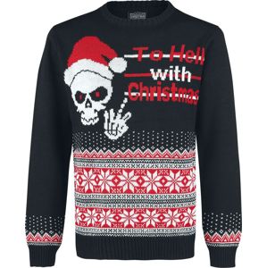 Ugly Christmas Sweater Totenkopf Pletený svetr černá