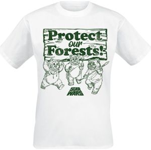 Star Wars Protect Our Forests tricko bílá