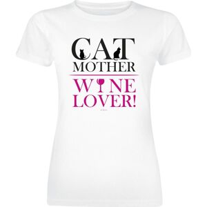 Alcohol & Party Cat Mother - Wine Lover Dámské tričko bílá