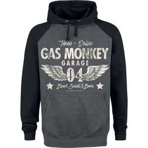 Gas Monkey Garage Wings Mikina s kapucí cerná/tmave zelená