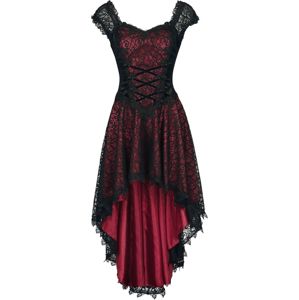 Sinister Gothic Dlouhé šaty Vokuhila šaty cerná/bordová