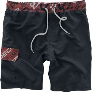 RED by EMP Cierne šortky na plávanie s potlacou s logom znacky Pánské plavky černá