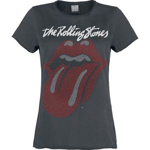 The Rolling Stones Amplified Collection - Tongue Diamante dívcí tricko charcoal