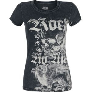 Rock Rebel by EMP Černé tričko s klasickým výstřihem a potiskem Dámské tričko černá