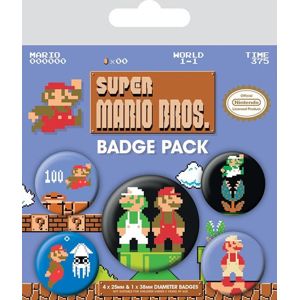 Super Mario Super Mario Bros Sada odznaku vícebarevný