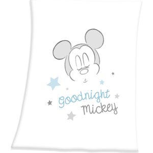 Mickey & Minnie Mouse Good Night Mickey Deka bílá/svetle modrá