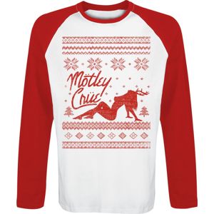 Mötley Crüe Holiday Tričko s dlouhým rukávem bílá/cervená