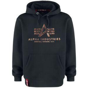 Alpha Industries Basic Hoody Mikina s kapucí cerná/zlatá